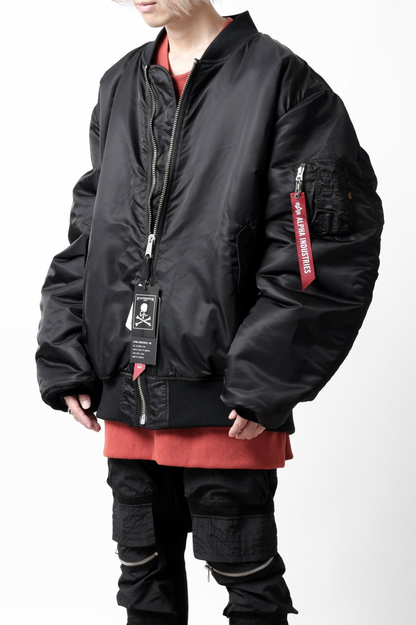 画像をギャラリービューアに読み込む, mastermind WORLD x ALPHA INDUSTRIES RIVERSIBLE MA-1 JACKET - CRAZY PANELED (BLACK)