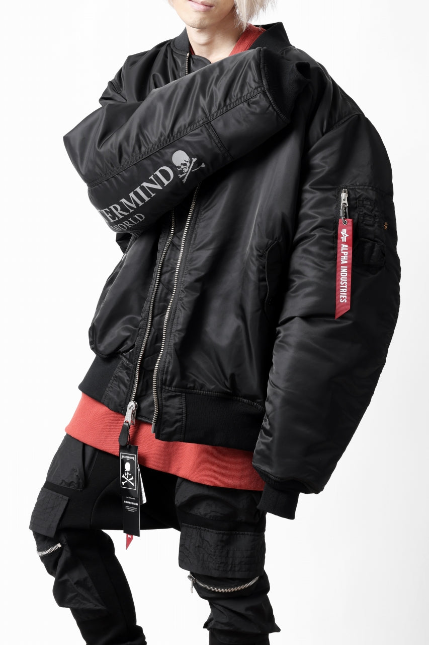 画像をギャラリービューアに読み込む, mastermind WORLD x ALPHA INDUSTRIES RIVERSIBLE MA-1 JACKET - CRAZY PANELED (BLACK)