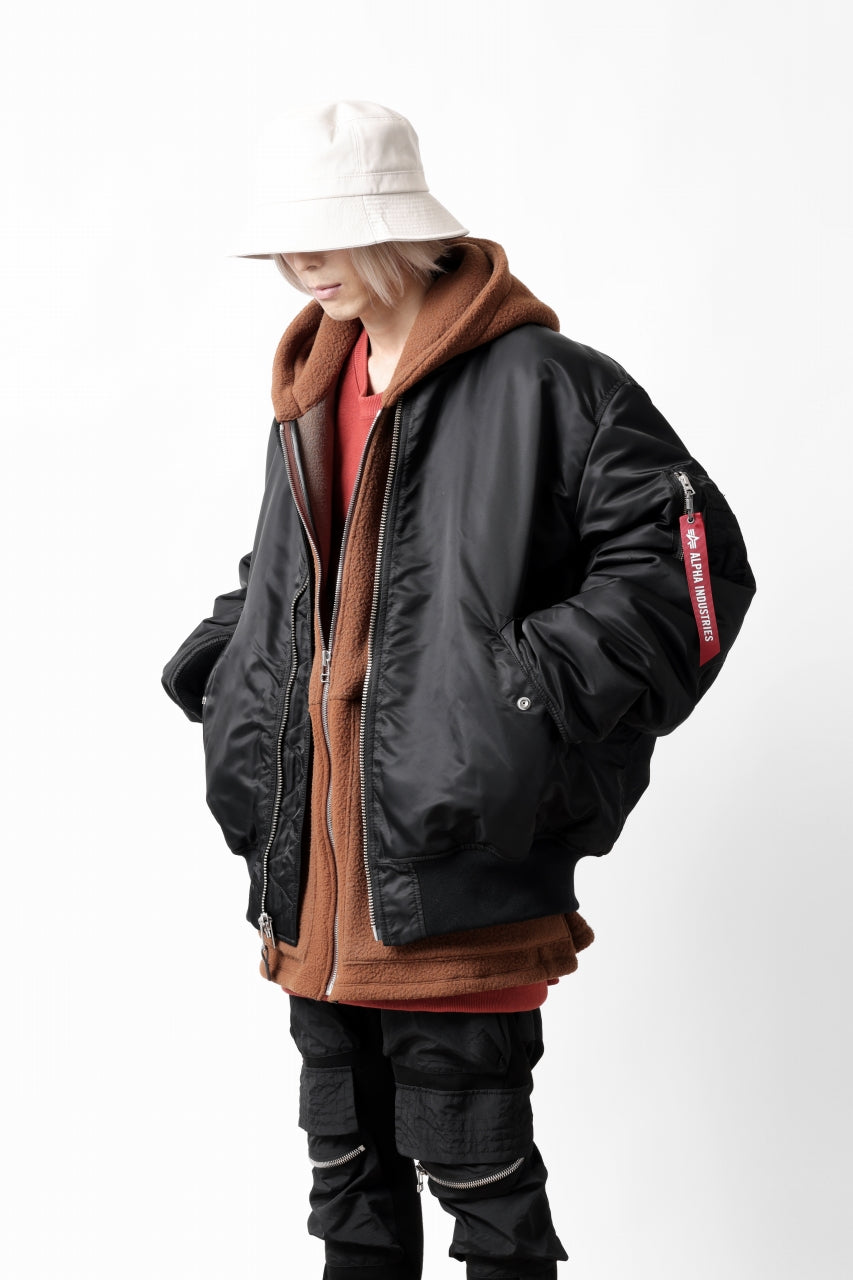 画像をギャラリービューアに読み込む, mastermind WORLD x ALPHA INDUSTRIES RIVERSIBLE MA-1 JACKET - CRAZY PANELED (BLACK)