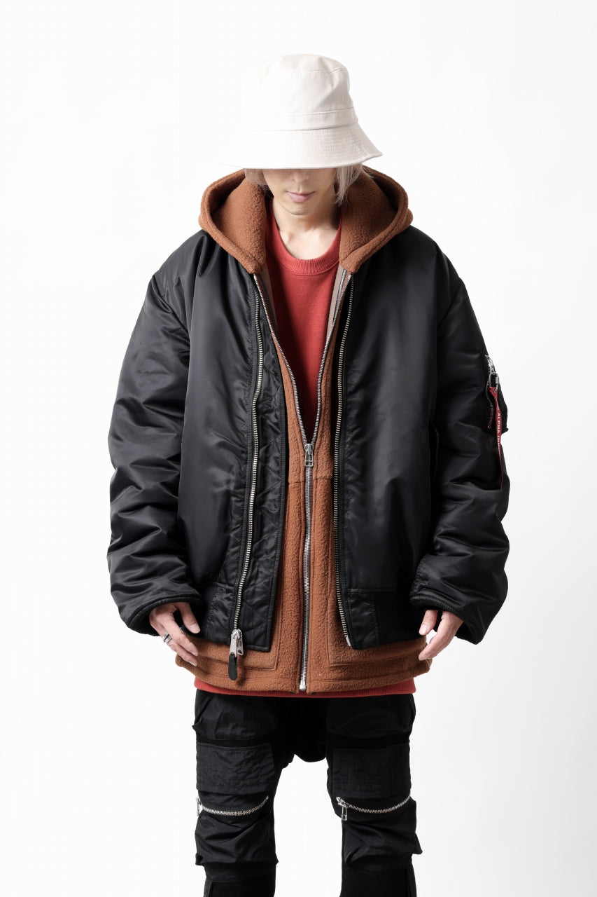画像をギャラリービューアに読み込む, mastermind WORLD x ALPHA INDUSTRIES RIVERSIBLE MA-1 JACKET - CRAZY PANELED (BLACK)