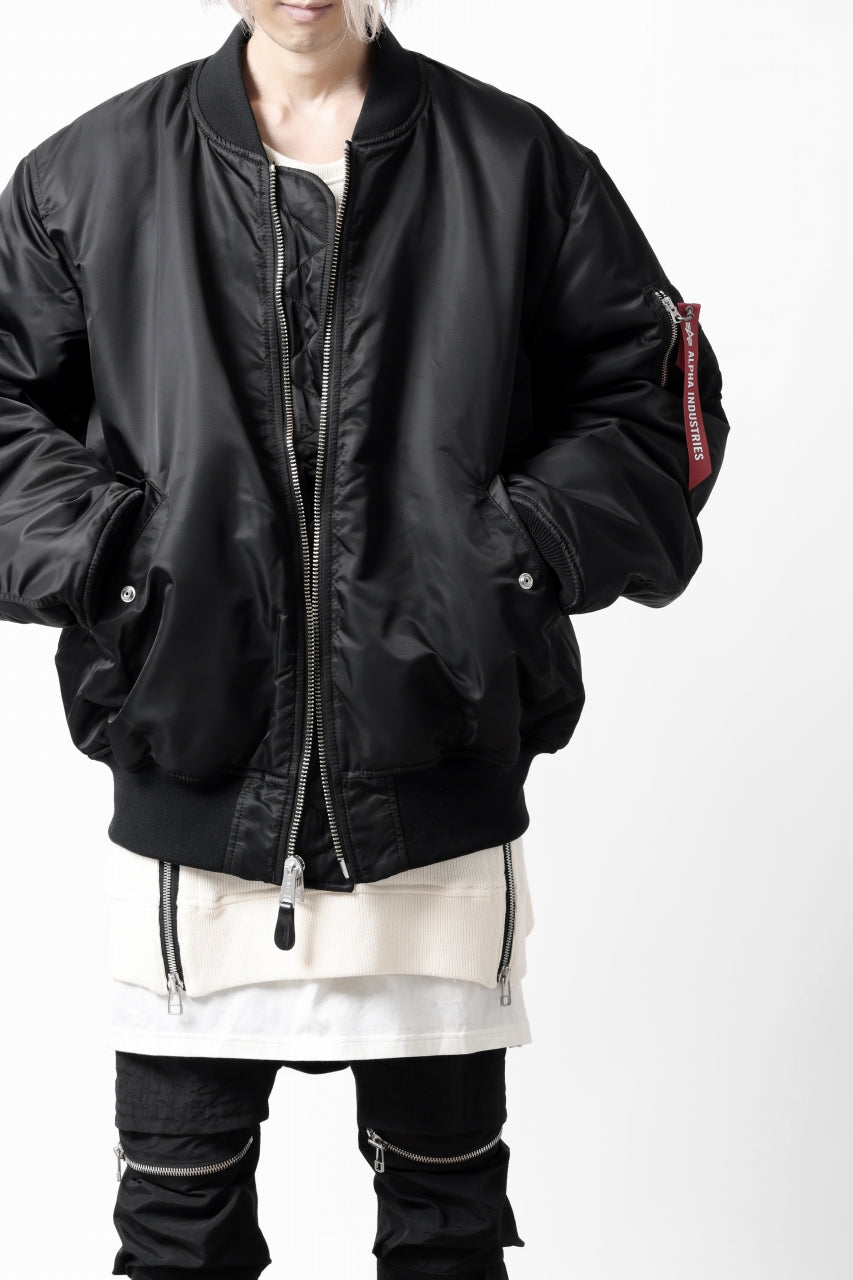 画像をギャラリービューアに読み込む, mastermind WORLD x ALPHA INDUSTRIES RIVERSIBLE MA-1 JACKET - CRAZY PANELED (BLACK)