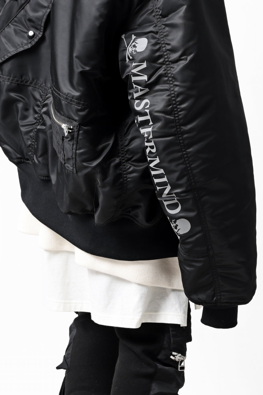 画像をギャラリービューアに読み込む, mastermind WORLD x ALPHA INDUSTRIES RIVERSIBLE MA-1 JACKET - CRAZY PANELED (BLACK)