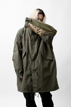 Load image into Gallery viewer, mastermind WORLD x ALPHA INDUSTRIES M-65 MODS COAT - CRAZY PANELED (OLIVE)