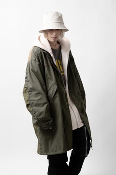Load image into Gallery viewer, mastermind WORLD x ALPHA INDUSTRIES M-65 MODS COAT - CRAZY PANELED (OLIVE)