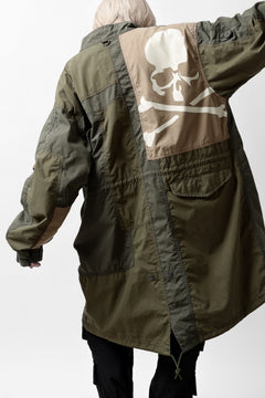 Load image into Gallery viewer, mastermind WORLD x ALPHA INDUSTRIES M-65 MODS COAT - CRAZY PANELED (OLIVE)