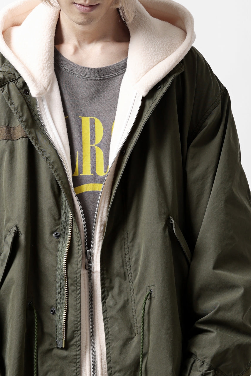 Load image into Gallery viewer, mastermind WORLD x ALPHA INDUSTRIES M-65 MODS COAT - CRAZY PANELED (OLIVE)