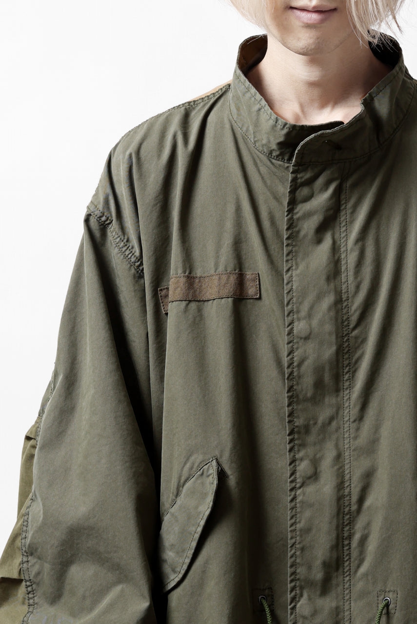 Load image into Gallery viewer, mastermind WORLD x ALPHA INDUSTRIES M-65 MODS COAT - CRAZY PANELED (OLIVE)