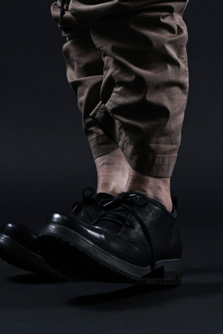 画像をギャラリービューアに読み込む, BORIS BIDJAN SABERI HORSE LEATHER DERBY SHOES / WASHED & HAND-TREATED "SHOE1-SIN" (BLACK)