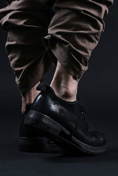 画像をギャラリービューアに読み込む, BORIS BIDJAN SABERI HORSE LEATHER DERBY SHOES / WASHED & HAND-TREATED "SHOE1-SIN" (BLACK)