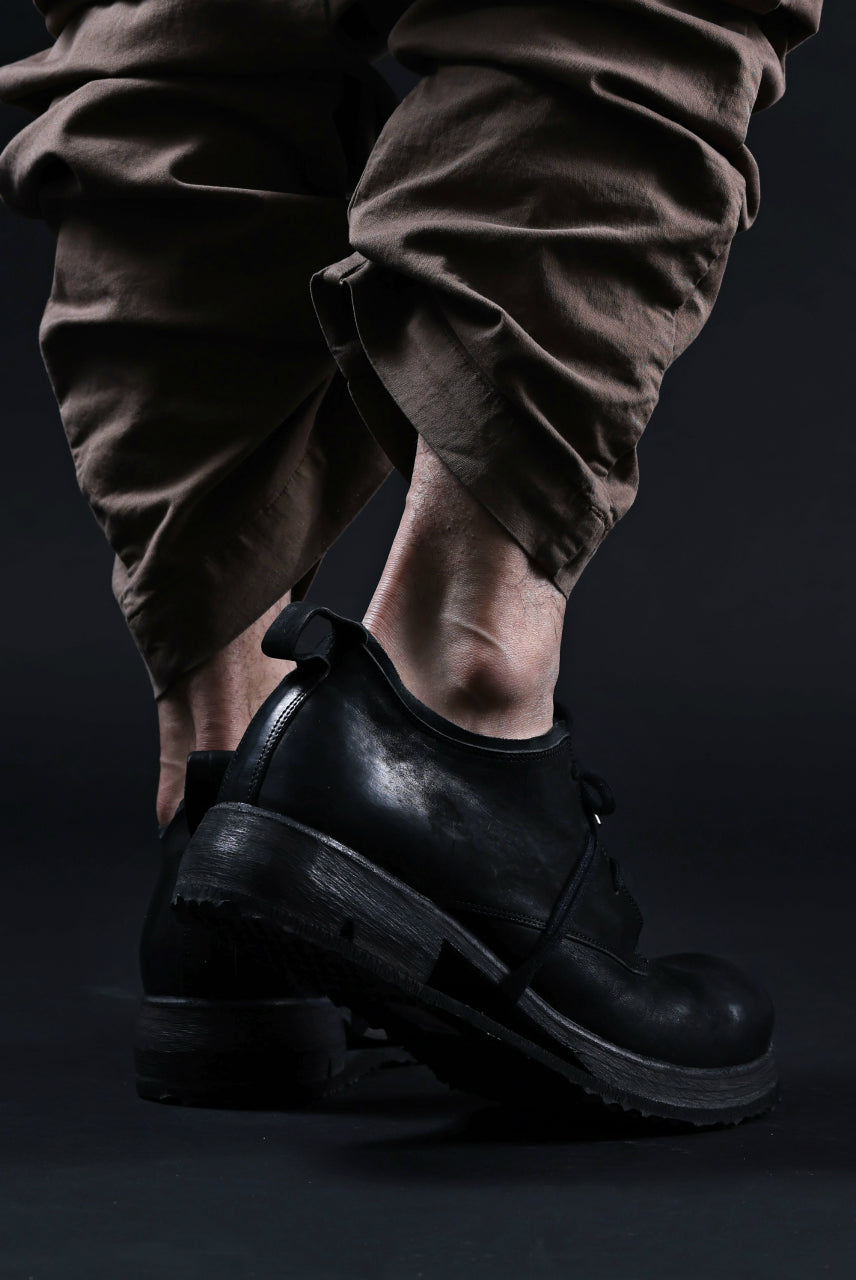 画像をギャラリービューアに読み込む, BORIS BIDJAN SABERI HORSE LEATHER DERBY SHOES / WASHED & HAND-TREATED "SHOE1-SIN" (BLACK)