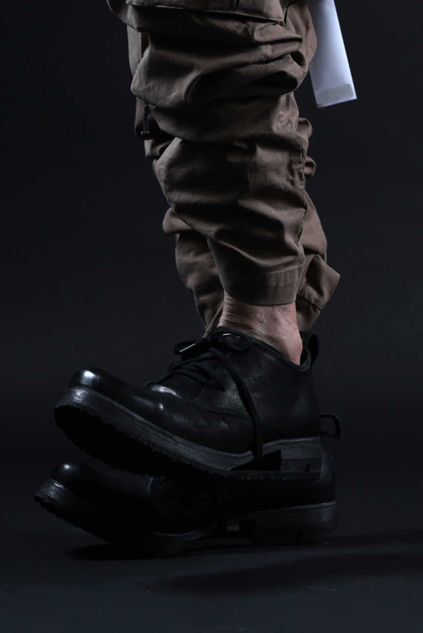 画像をギャラリービューアに読み込む, BORIS BIDJAN SABERI HORSE LEATHER DERBY SHOES / WASHED & HAND-TREATED "SHOE1-SIN" (BLACK)