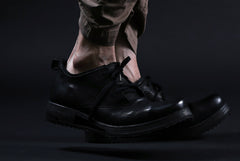 画像をギャラリービューアに読み込む, BORIS BIDJAN SABERI HORSE LEATHER DERBY SHOES / WASHED & HAND-TREATED "SHOE1-SIN" (BLACK)