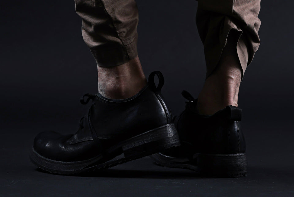 画像をギャラリービューアに読み込む, BORIS BIDJAN SABERI HORSE LEATHER DERBY SHOES / WASHED & HAND-TREATED "SHOE1-SIN" (BLACK)