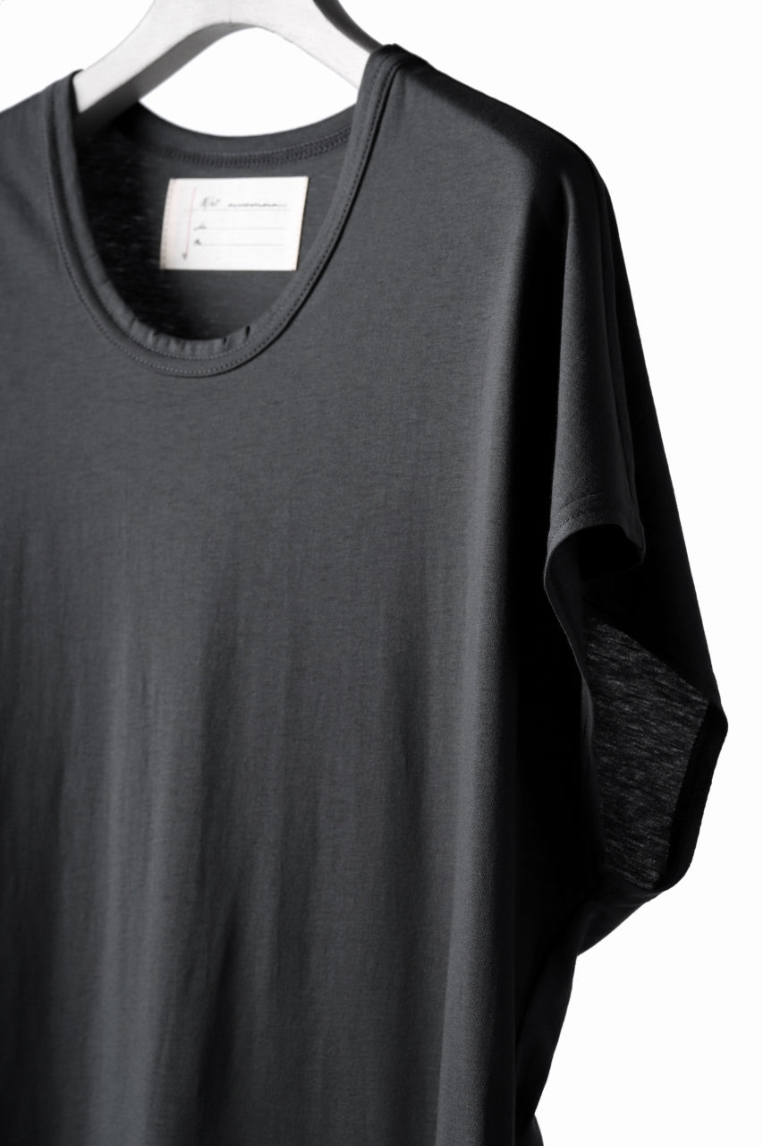 画像をギャラリービューアに読み込む, N/07 KIMONO-SLEEVE T-SHIRT / DERABE CLAIR FINE (DARK GREY)