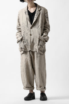 画像をギャラリービューアに読み込む, YUTA MATSUOKA 2B print jacket / safiran linen (ecru)