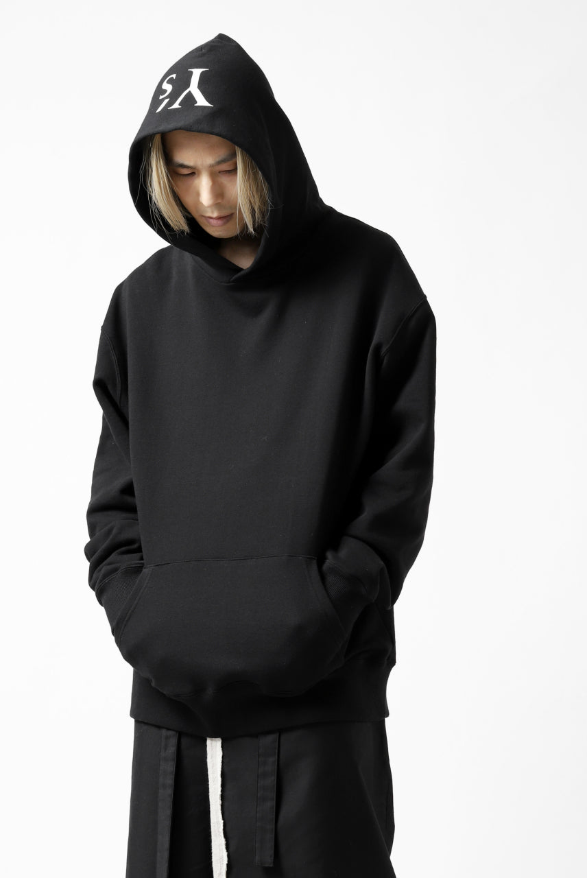 画像をギャラリービューアに読み込む, Y's REGULAR FIT LOGO SWEATER HOODIE (BLACK)