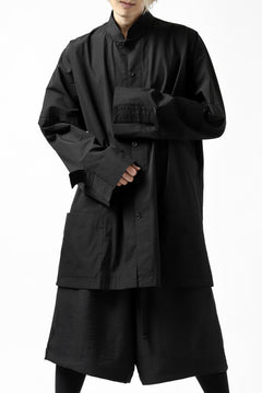 画像をギャラリービューアに読み込む, Y's BANG ON! No.120 CUFF ST CHINA SHIRT / AIR-TUMBLED COTTON (BLACK)