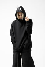 画像をギャラリービューアに読み込む, Y's REGULAR FIT LOGO SWEATER HOODIE (BLACK)