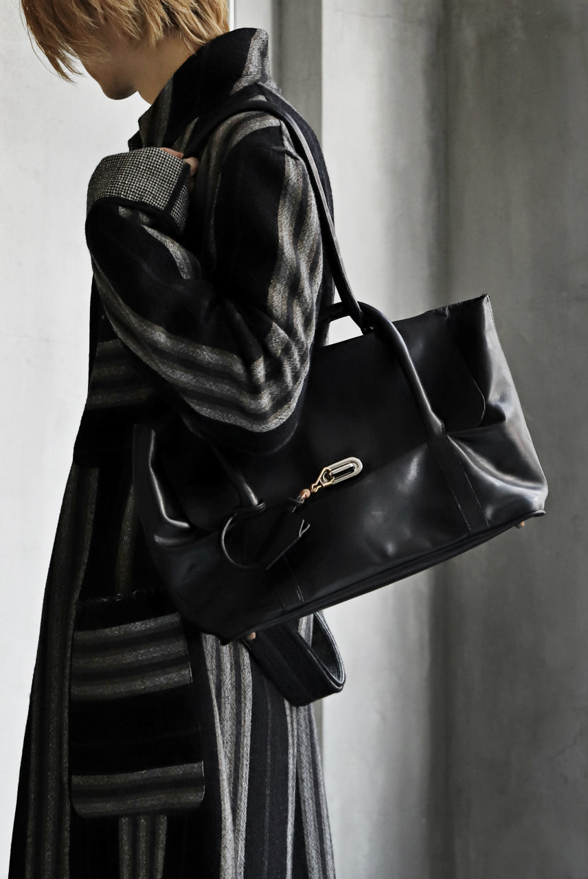 画像をギャラリービューアに読み込む, ierib ONE SHOULDER BOSTON BAG / smooth horse leather (BLACK)