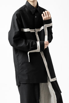 画像をギャラリービューアに読み込む, Y's BANG ON! No.139 ANCIENT TRIBE TAPE-STITCH SHIRT (BLACK)