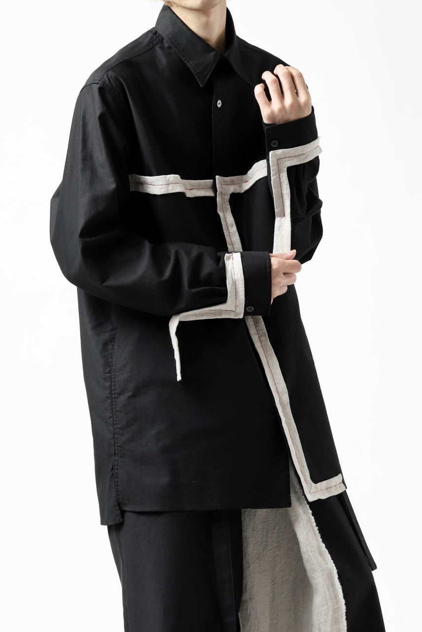 画像をギャラリービューアに読み込む, Y's BANG ON! No.139 ANCIENT TRIBE TAPE-STITCH SHIRT (BLACK)