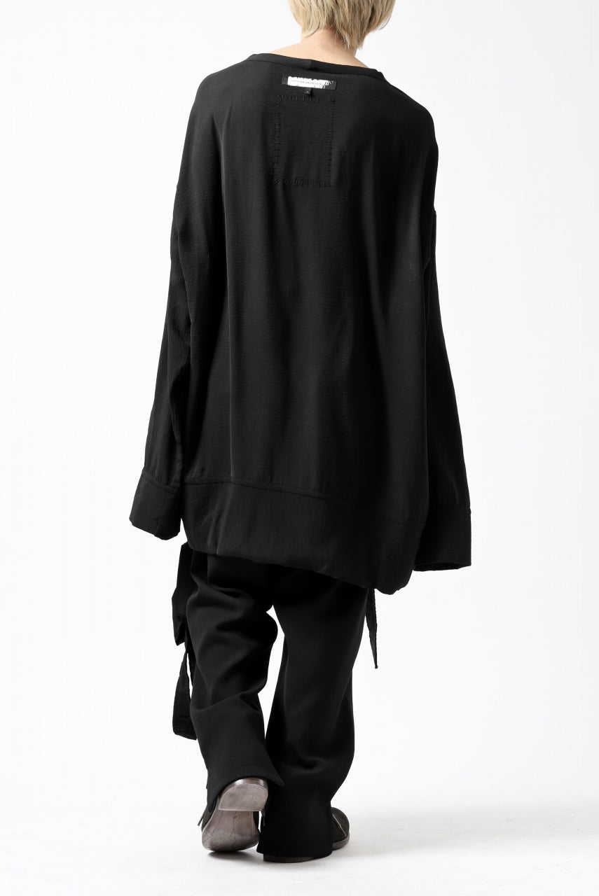 画像をギャラリービューアに読み込む, SOSNOVSKA WIDE SHIRTED LONG SLEEVE TOP (BLACK)