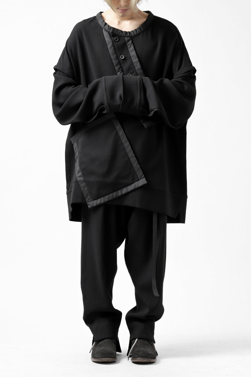 画像をギャラリービューアに読み込む, SOSNOVSKA COLLAPSED PLANK SHIRT-PULLOVER (BLACK)