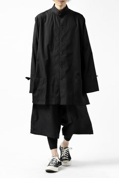 画像をギャラリービューアに読み込む, Y's BANG ON! No.120 CUFF ST CHINA SHIRT / AIR-TUMBLED COTTON (BLACK)