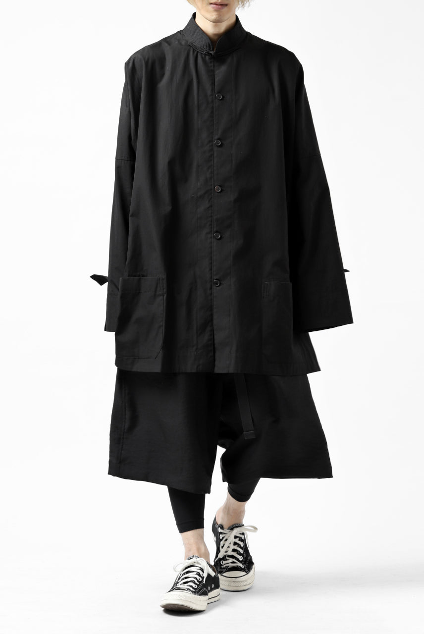画像をギャラリービューアに読み込む, Y's BANG ON! No.120 CUFF ST CHINA SHIRT / AIR-TUMBLED COTTON (BLACK)