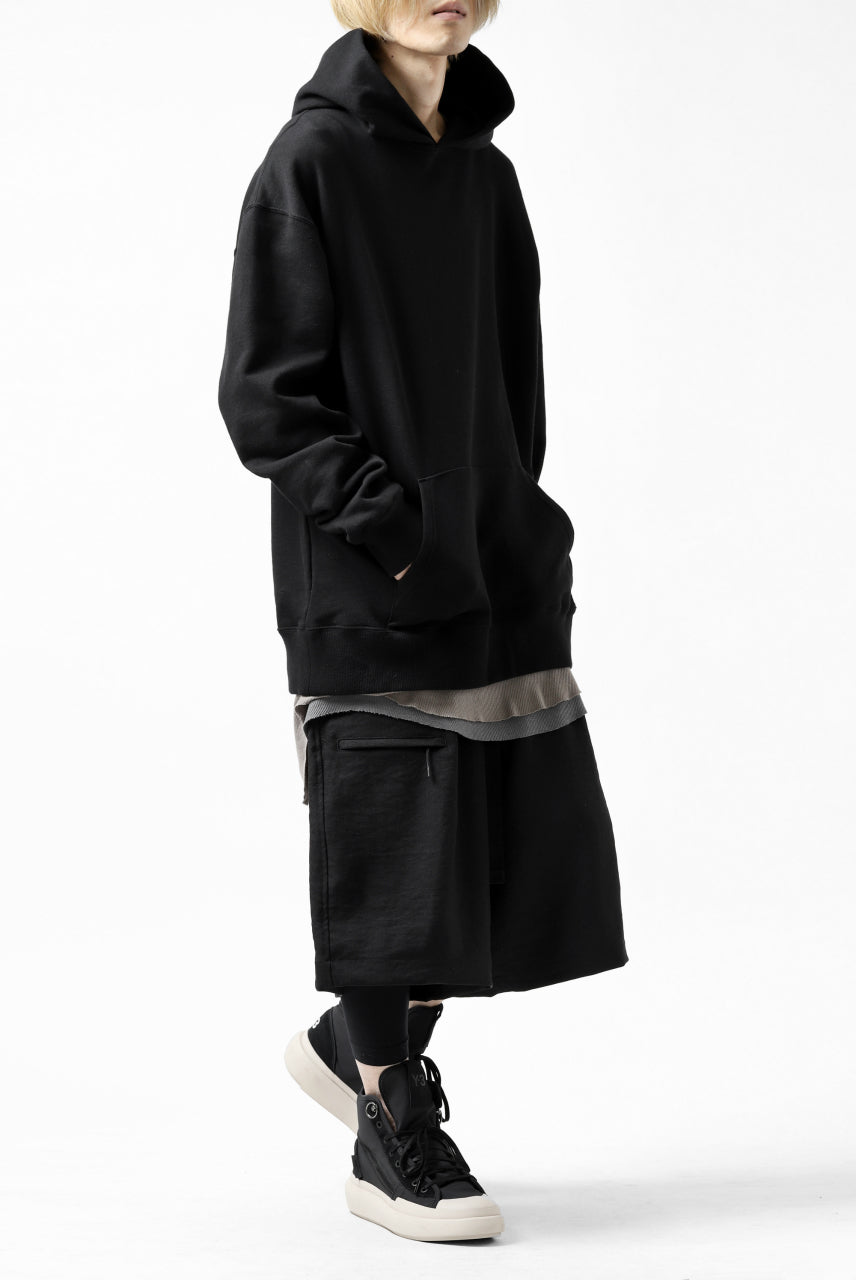 画像をギャラリービューアに読み込む, Y's REGULAR FIT LOGO SWEATER HOODIE (BLACK)