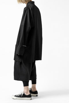 画像をギャラリービューアに読み込む, Y's BANG ON! No.120 CUFF ST CHINA SHIRT / AIR-TUMBLED COTTON (BLACK)