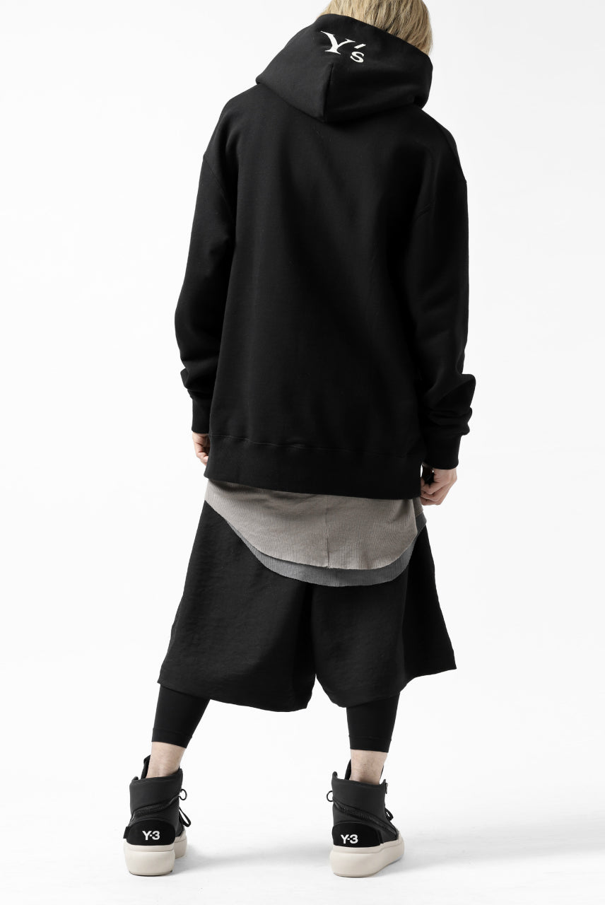 画像をギャラリービューアに読み込む, Y's REGULAR FIT LOGO SWEATER HOODIE (BLACK)
