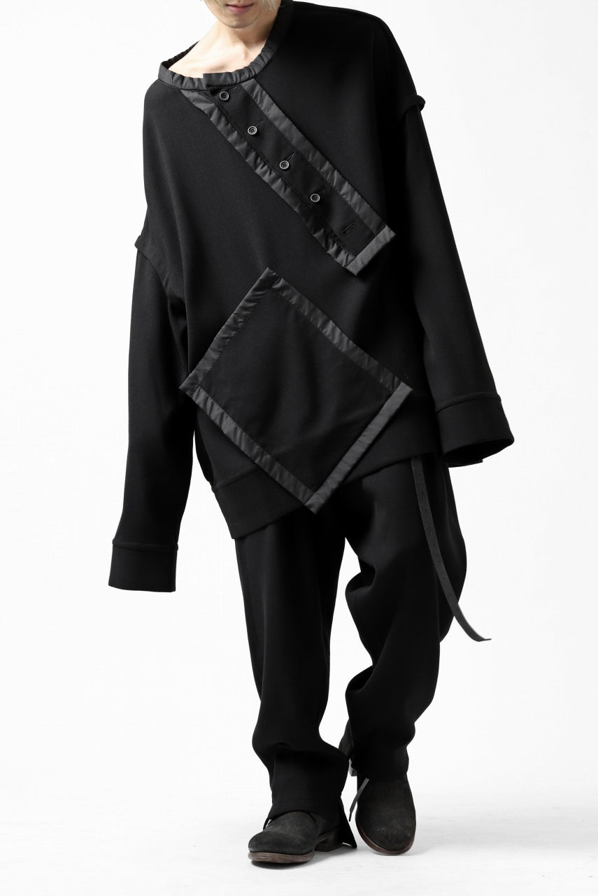 画像をギャラリービューアに読み込む, SOSNOVSKA COLLAPSED PLANK SHIRT-PULLOVER (BLACK)