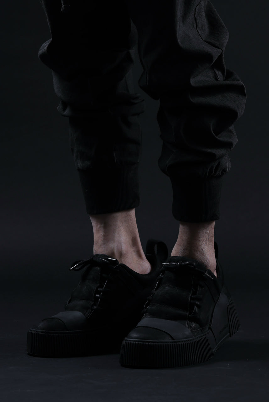 画像をギャラリービューアに読み込む, BORIS BIDJAN SABERI HORSE LEATHER LOW CUT SNEAKER / WASHED AND HAND TREATED &quot;BAMBA2.1&quot; (BLACK)