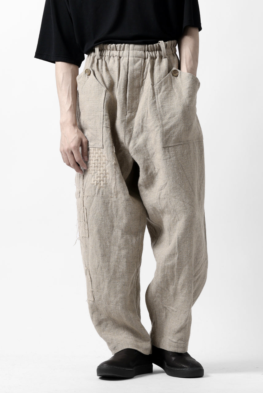 画像をギャラリービューアに読み込む, YUTA MATSUOKA wide tapered pants / safiran linen (ecru)