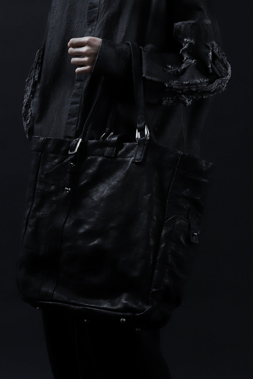 画像をギャラリービューアに読み込む, ISAMU KATAYAMA BACKLASH TOTE BAG / DOUBLE SHOULDER OBJECT DYED (BLACK)