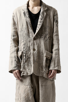 画像をギャラリービューアに読み込む, YUTA MATSUOKA 2B print jacket / safiran linen (ecru)