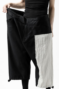 Load image into Gallery viewer, Y's BANG ON! No.150 SAROUEL HALF PANTS / CO TWILL + LI (BLACK)
