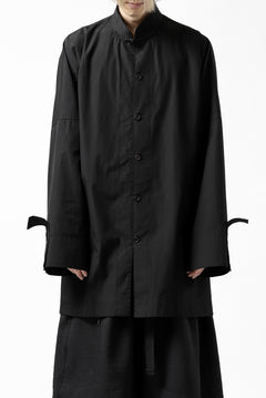 画像をギャラリービューアに読み込む, Y's BANG ON! No.120 CUFF ST CHINA SHIRT / AIR-TUMBLED COTTON (BLACK)