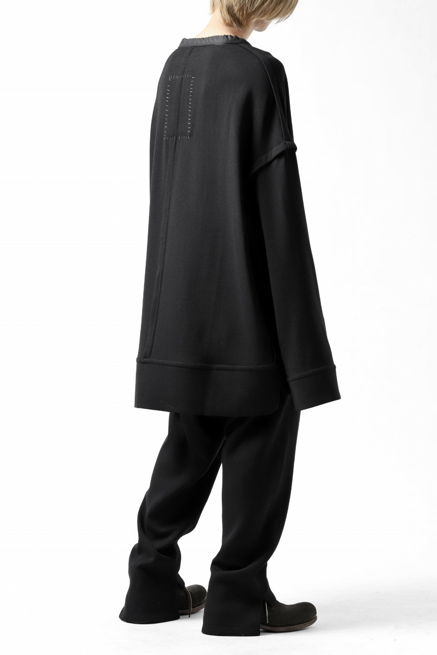 画像をギャラリービューアに読み込む, SOSNOVSKA COLLAPSED PLANK SHIRT-PULLOVER (BLACK)
