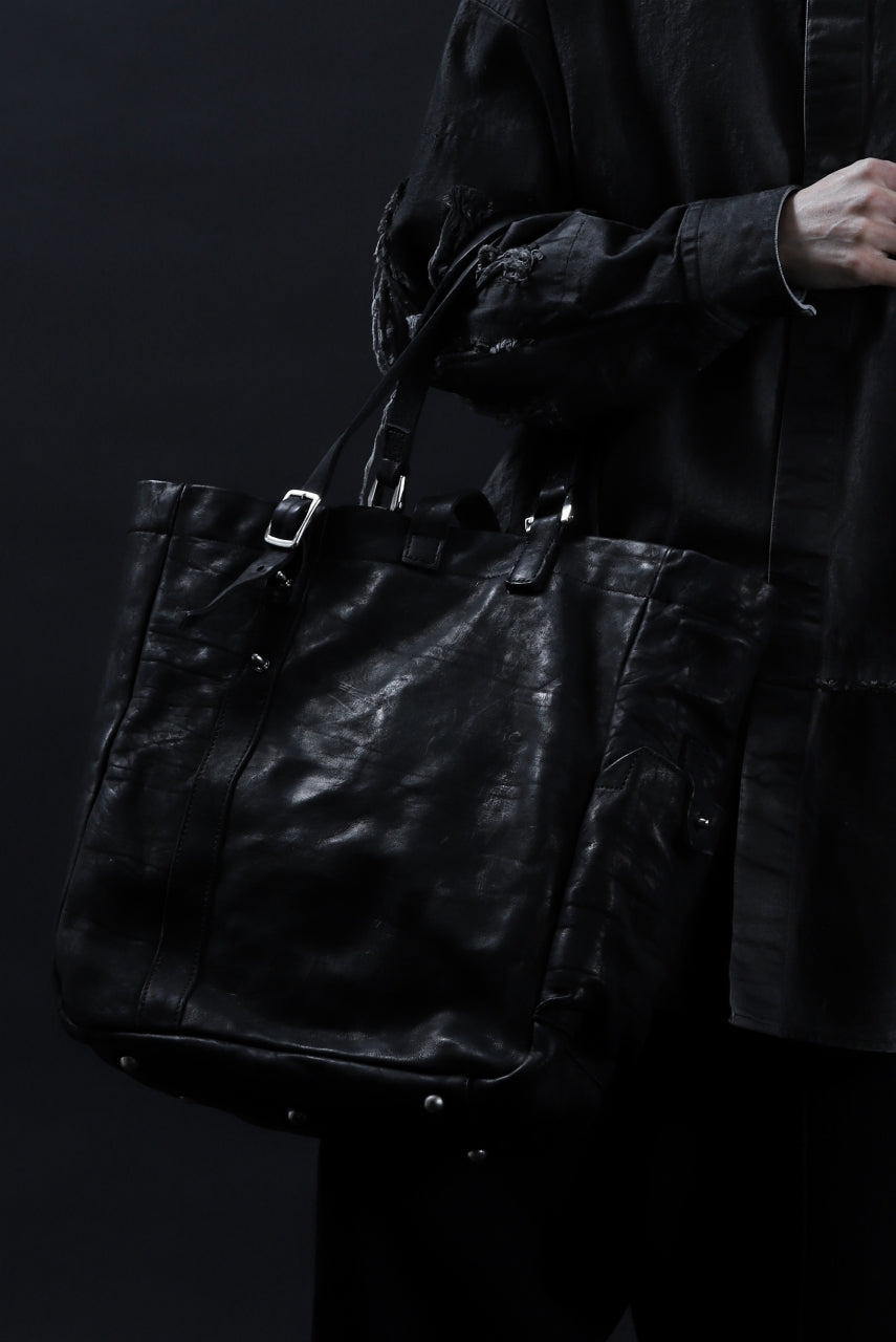画像をギャラリービューアに読み込む, ISAMU KATAYAMA BACKLASH TOTE BAG / DOUBLE SHOULDER OBJECT DYED (BLACK)