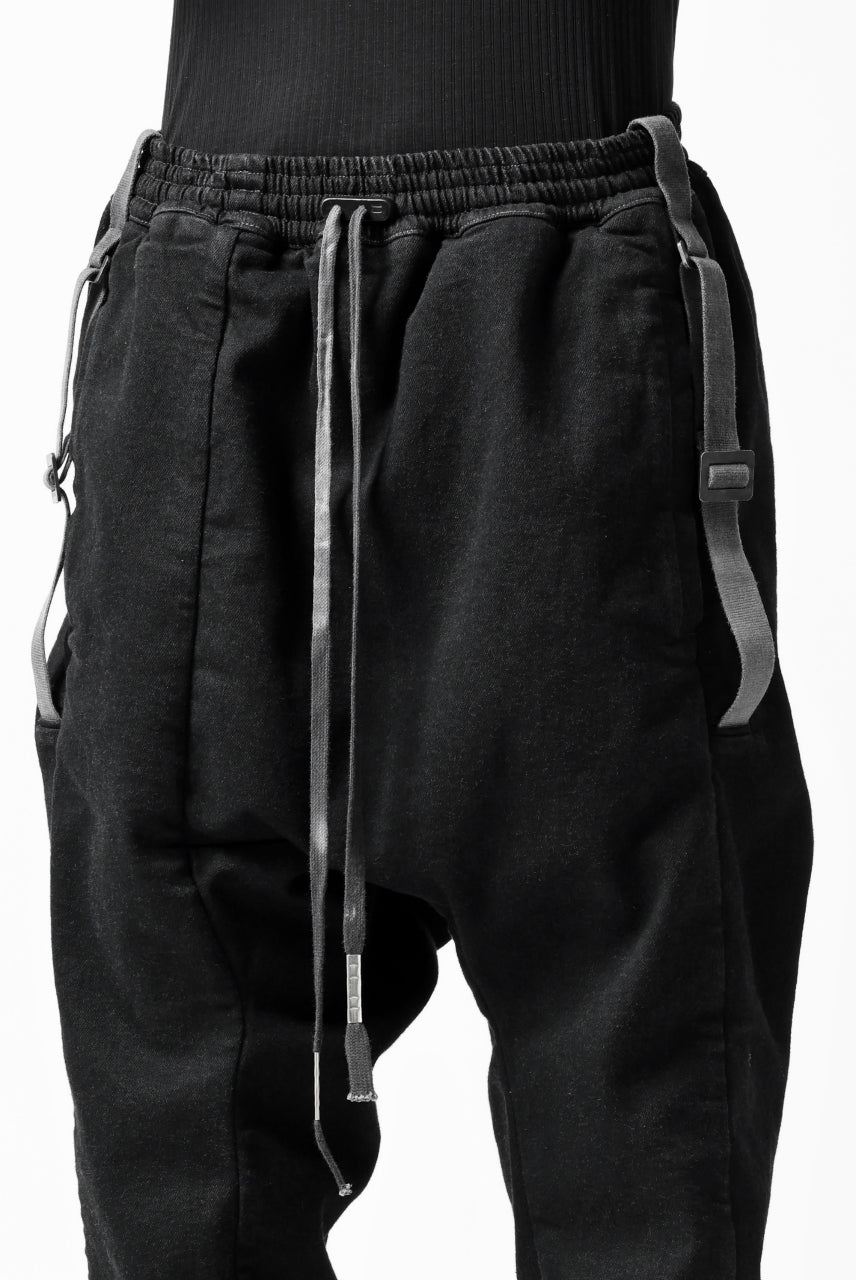 Load image into Gallery viewer, BORIS BIDJAN SABERI LOW CROTCH PANTS / RESIN DYED "P28.4-F1603K" (BLACK)