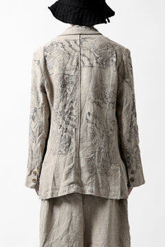 画像をギャラリービューアに読み込む, YUTA MATSUOKA 2B print jacket / safiran linen (ecru)