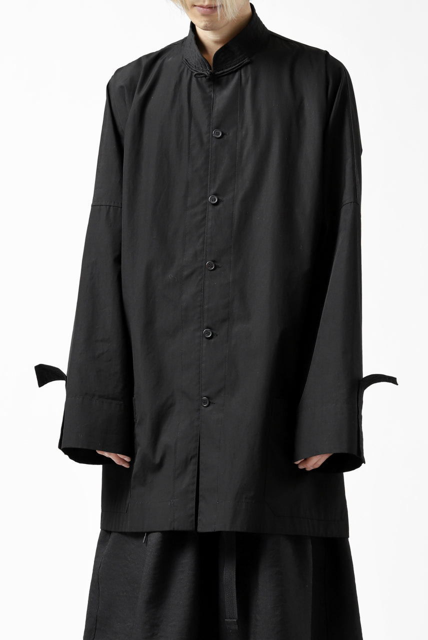 画像をギャラリービューアに読み込む, Y's BANG ON! No.120 CUFF ST CHINA SHIRT / AIR-TUMBLED COTTON (BLACK)