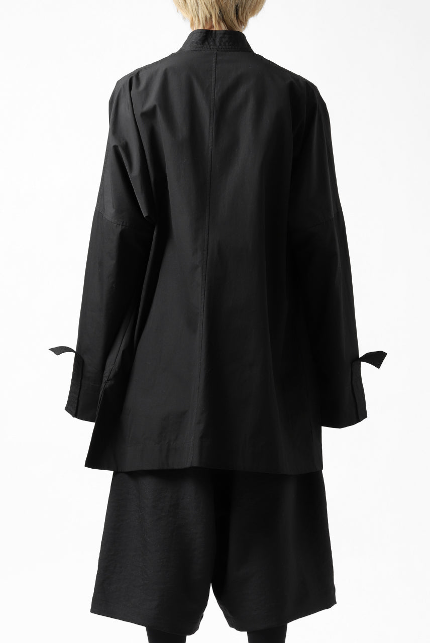 画像をギャラリービューアに読み込む, Y's BANG ON! No.120 CUFF ST CHINA SHIRT / AIR-TUMBLED COTTON (BLACK)