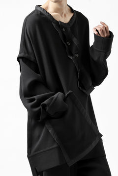 画像をギャラリービューアに読み込む, SOSNOVSKA COLLAPSED PLANK SHIRT-PULLOVER (BLACK)