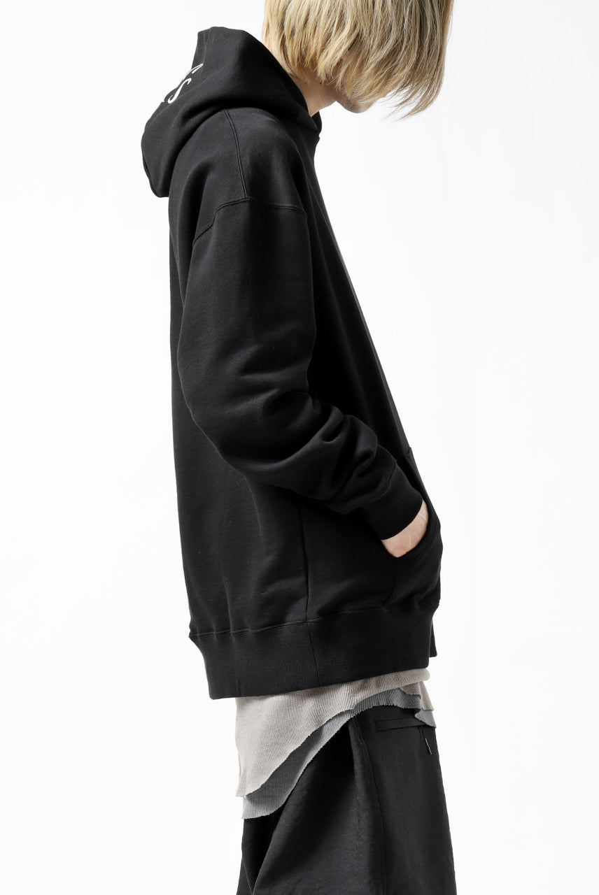 画像をギャラリービューアに読み込む, Y's REGULAR FIT LOGO SWEATER HOODIE (BLACK)