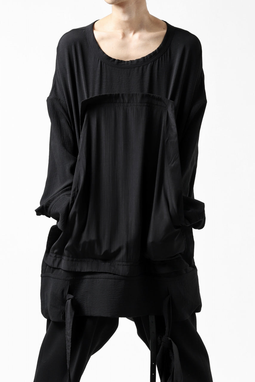 画像をギャラリービューアに読み込む, SOSNOVSKA WIDE SHIRTED LONG SLEEVE TOP (BLACK)