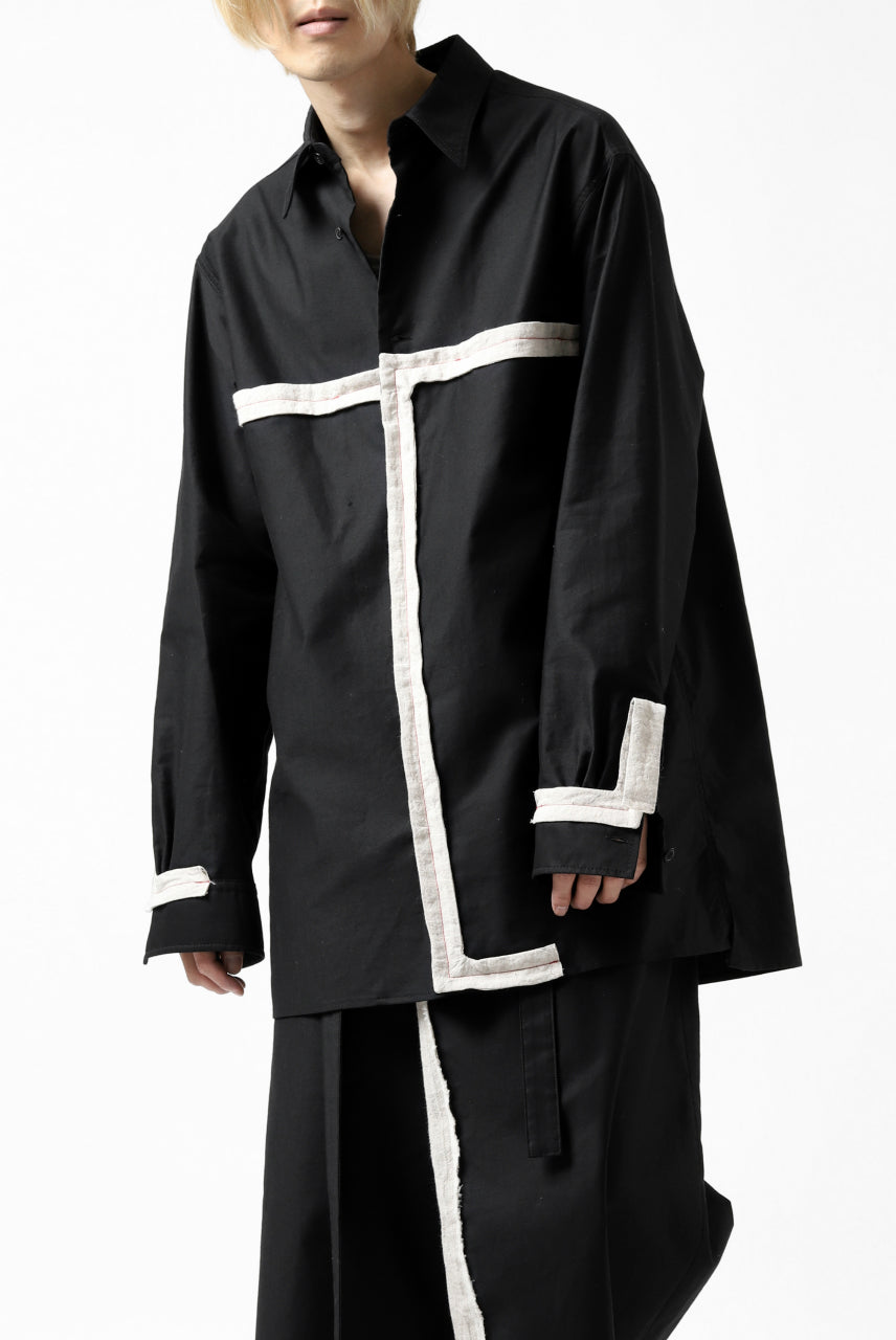 画像をギャラリービューアに読み込む, Y's BANG ON! No.139 ANCIENT TRIBE TAPE-STITCH SHIRT (BLACK)