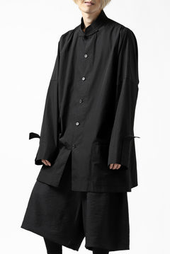画像をギャラリービューアに読み込む, Y's BANG ON! No.120 CUFF ST CHINA SHIRT / AIR-TUMBLED COTTON (BLACK)